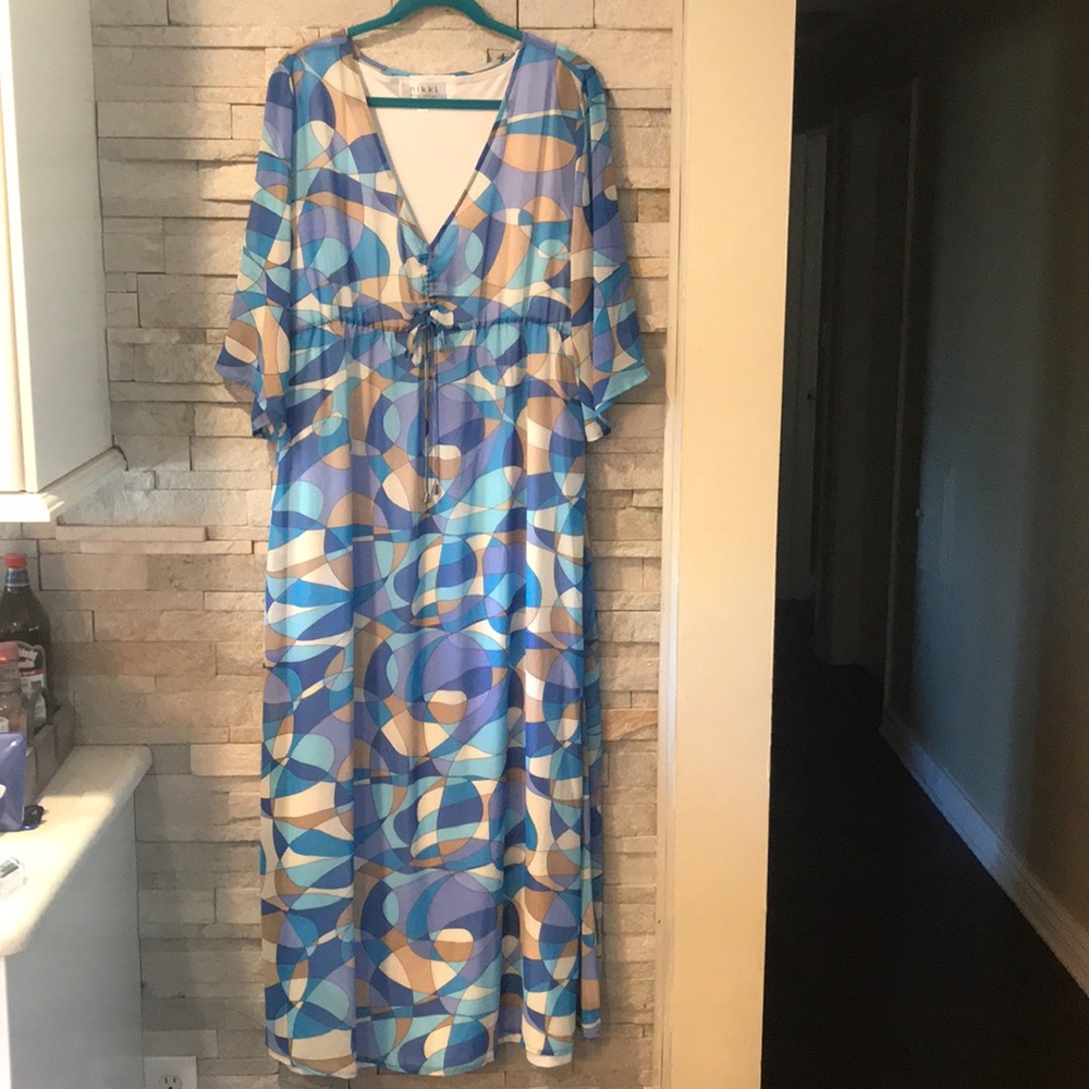 NWOT NIKKI POULOS Plus-size maxi-dress 1X